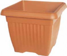 Manna Vaso Quadrato Similcotto In Polietilene Per Piante - 40x40 Cm - Colore Terra - 105234